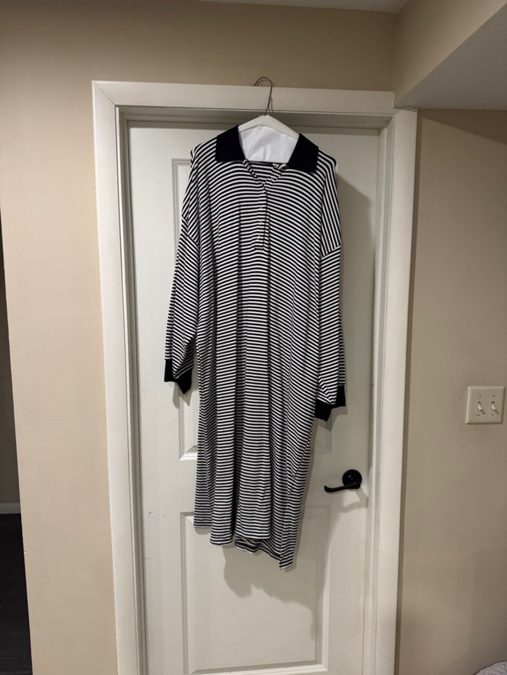 Dressed in LALA Black & White Striped Midi Dress